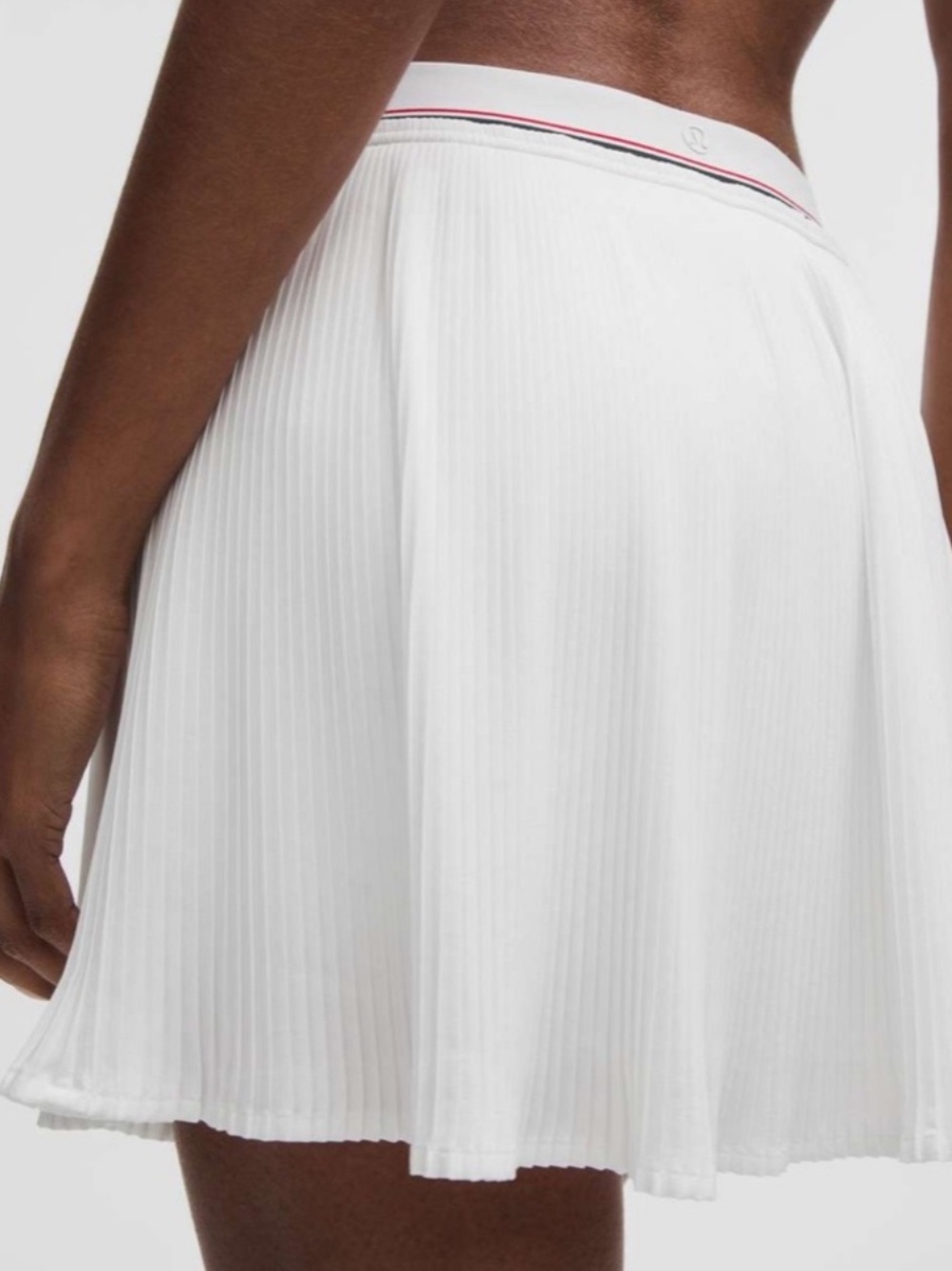 Lululemon Logo-Waist Micro-Pleat Mid-Rise Tennis Skirt Long White size XXS - Picture 5 of 11